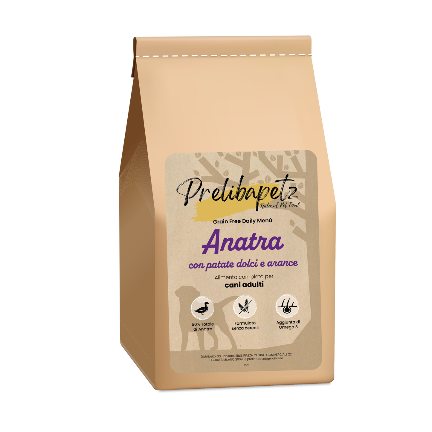 Prelibapetz- Anatra con patate dolci e arance- cane adulto piccola taglia