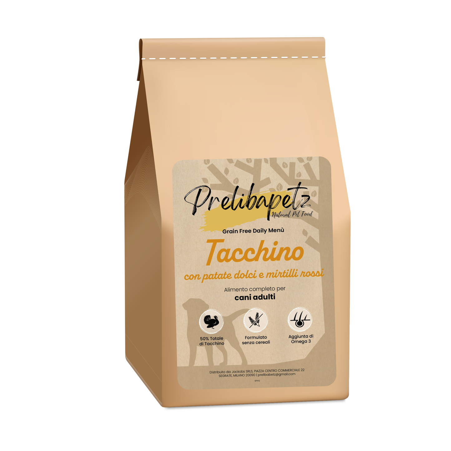 Prelibapetz- Tacchino con patate dolci e mirtilli rossi - cani adulti
